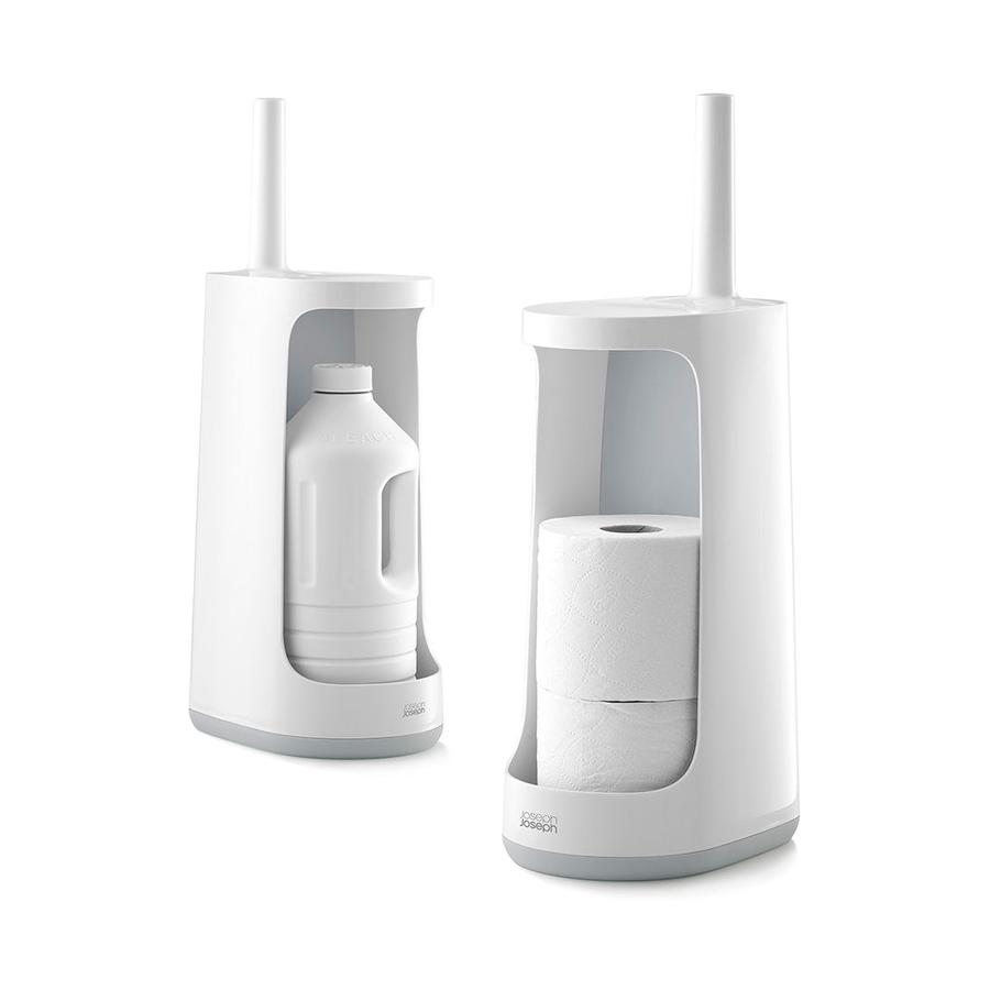 Joseph Joseph Flex Store Toilet Brush with XL Storage Caddy White White