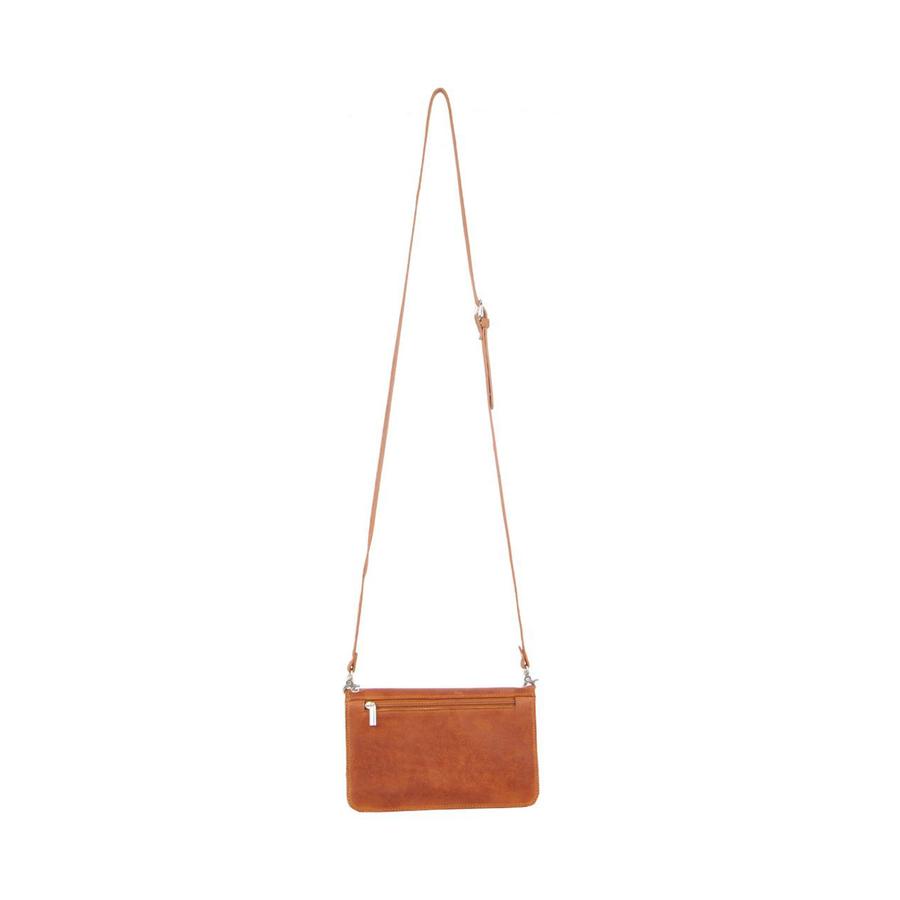 Pierre Cardin Piper Women's Italian Leather Crossbody Organiser Cognac Cognac