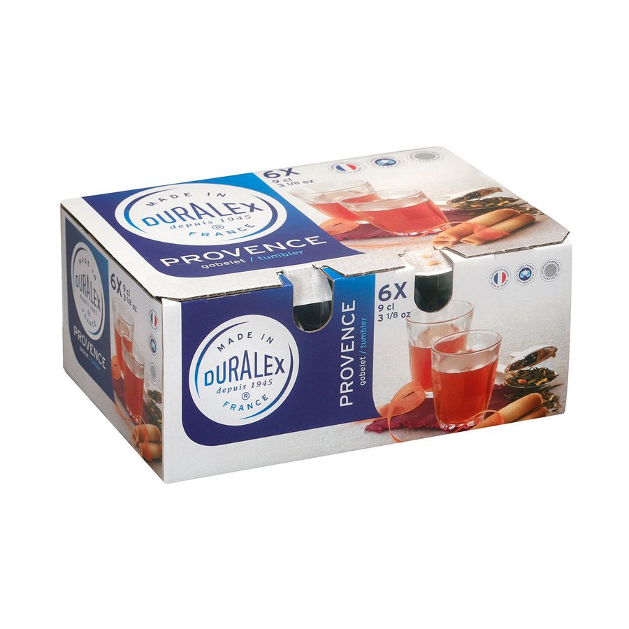 Duralex Provence 90ml Tumbler Set of 6 Clear Clear