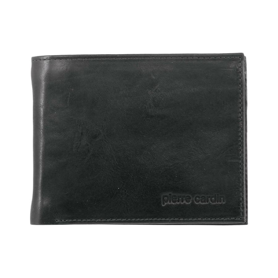Pierre Cardin Theo RFID Mens Rustic Leather Wallet Black Black