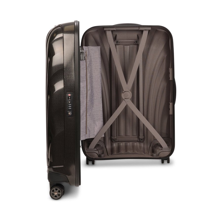 Samsonite C-Lite 69cm CURV Checked Suitcase Black Black