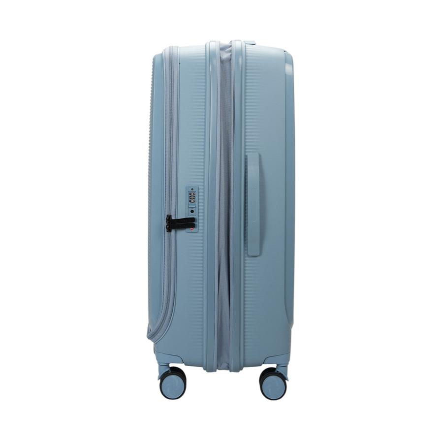 Caselite Venture 76cm Top Open Hardside Checked Suitcase Grey Blue Grey Blue