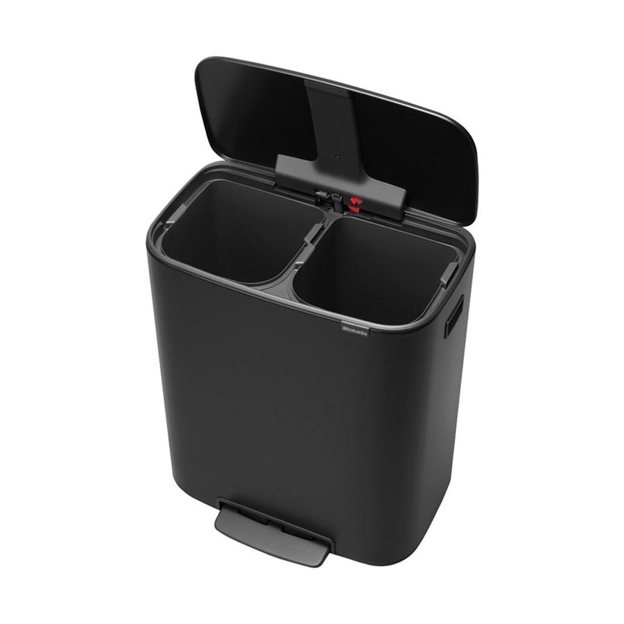 Brabantia Bo Pedal Bin (2 x 30L) Matte Black Matte Black