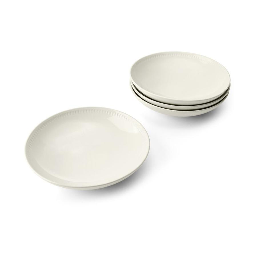Mikasa Cranborne 24cm Stoneware Pasta Bowls (Set of 4) Cream Cream