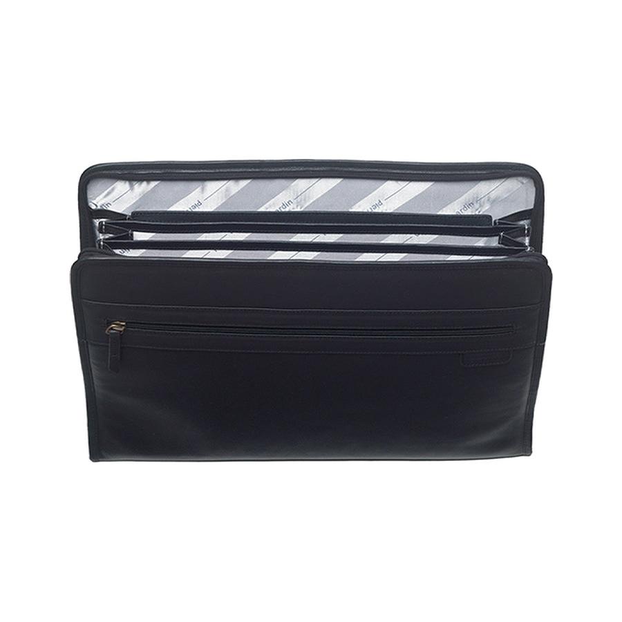 Pierre Cardin Romeo Italian Leather A4 Document Folio Black Black