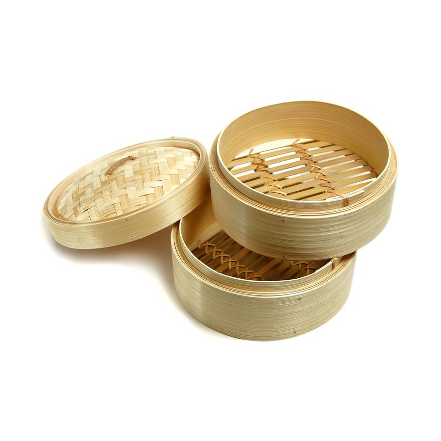 Ken Hom 20cm Bamboo Steamer (2 Tier) Brown Brown