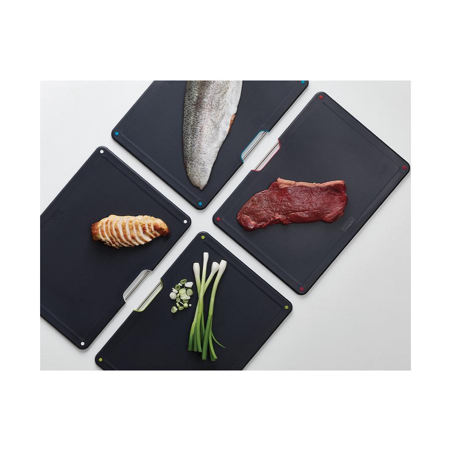 Joseph Joseph Folio Steel 4-Piece Chopping Board Set Carbon Carbon