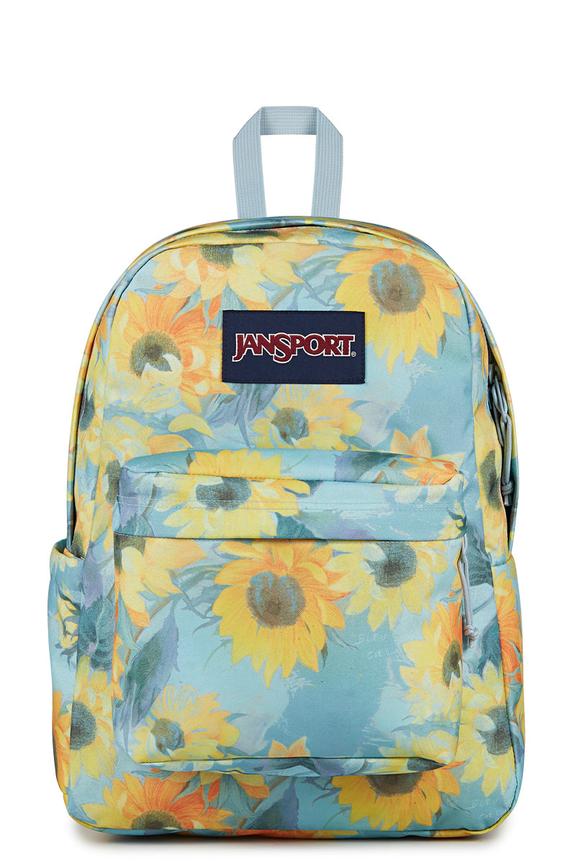 Jansport Superbreak Plus Backpack Surreal Sunflowers Blue Dusk