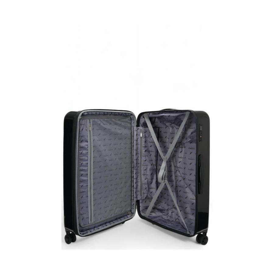 Caselite NZ Kiwi 77cm Hardside Checked Suitcase Black Black