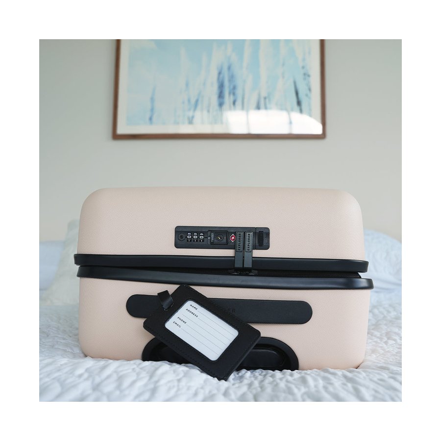 Explorer Leather Luggage Tag Black Black
