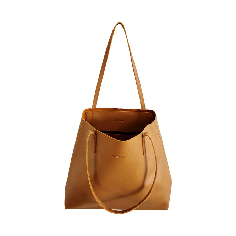 Duffle&Co Bri Raw Edged Tote Vintage Tan Vintage Tan