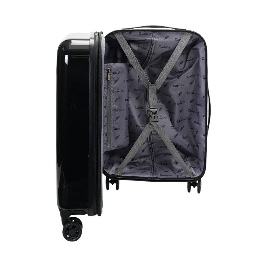 Caselite NZ Kiwi 56cm Hardside Carry-On Suitcase Black Black
