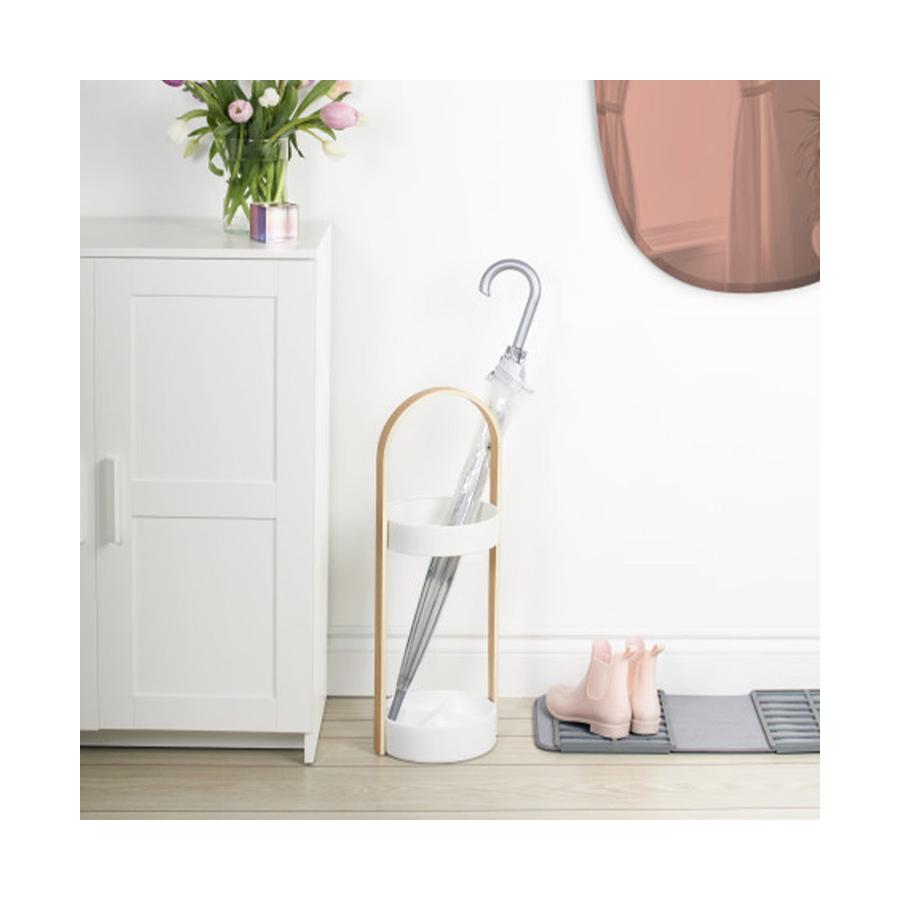 Umbra Hub Umbrella Stand White/Natural White/Natural