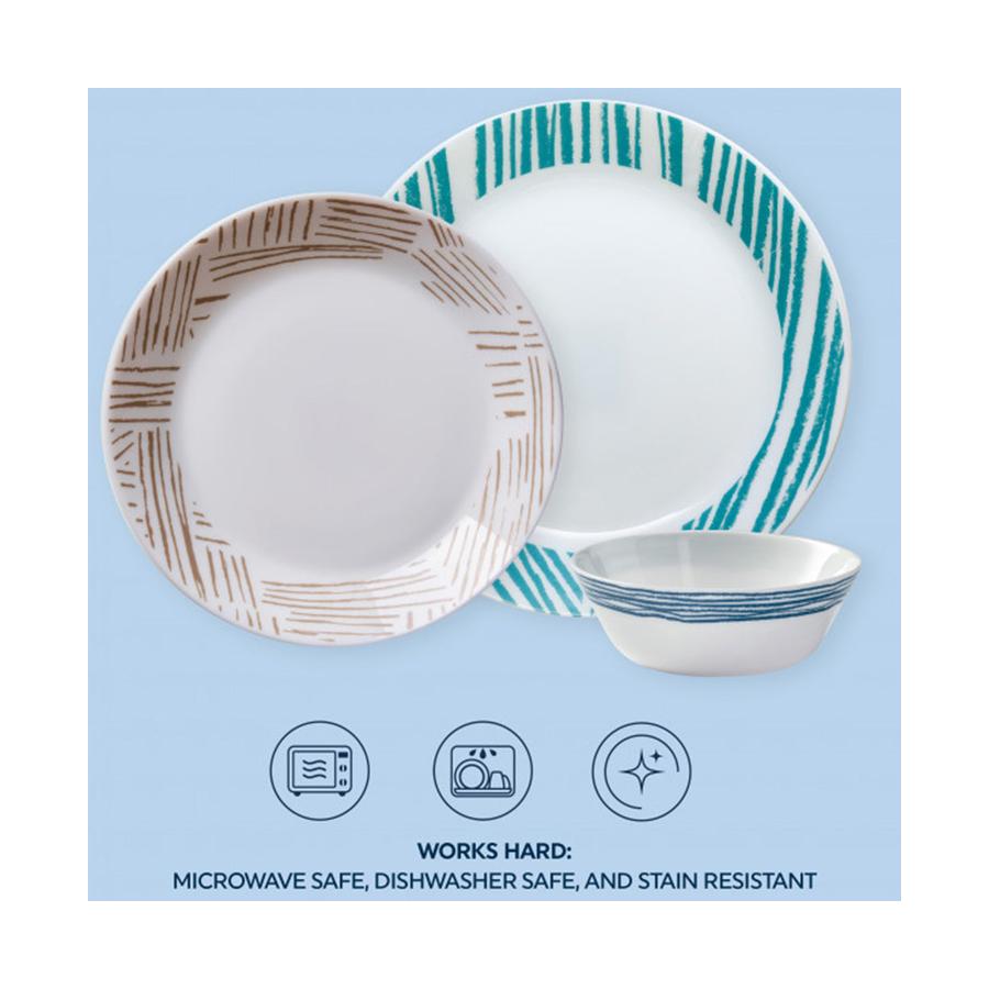 Corelle Everyday 12 Piece Crockery Set Geometrica Geometrica