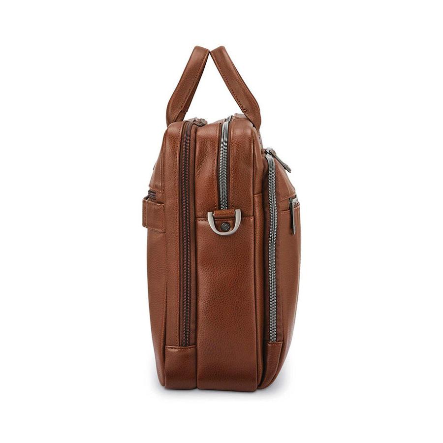 Samsonite Classic Leather Toploader Briefcase Cognac Cognac