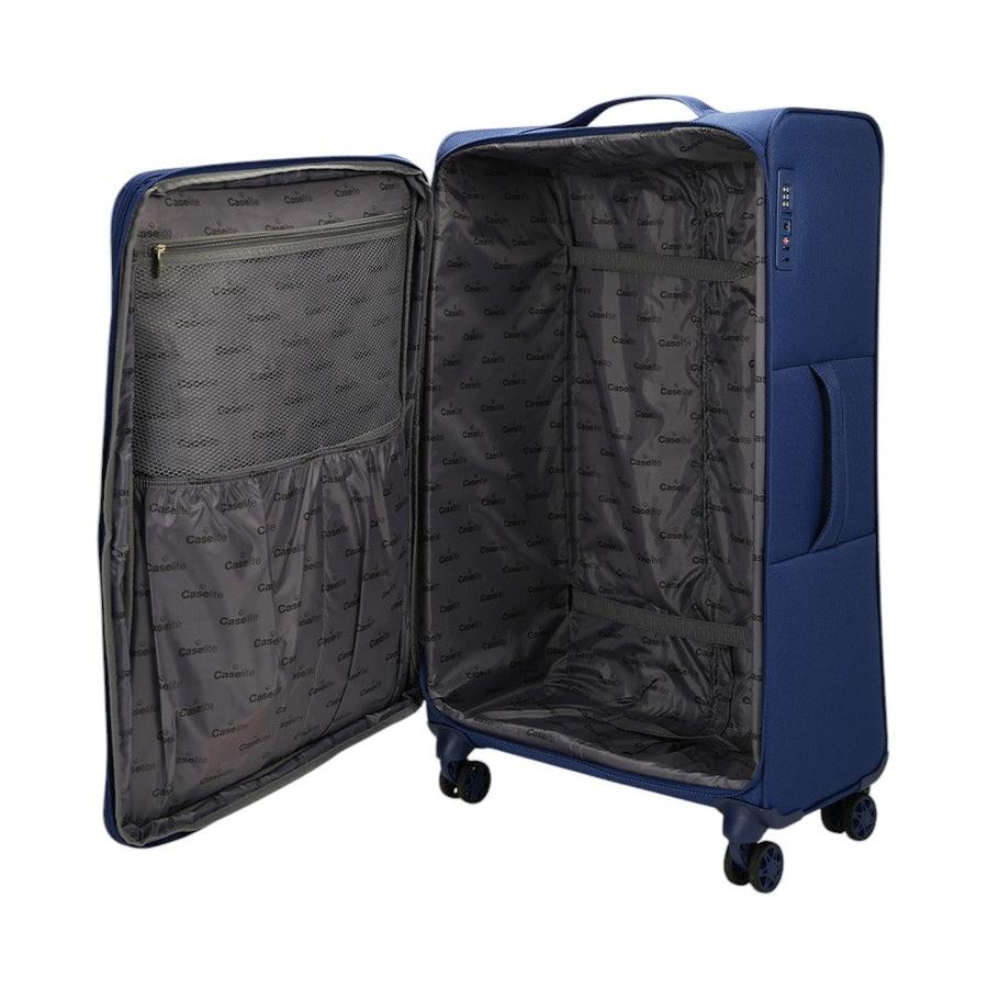 Caselite Ultra 80cm Softside Checked Suitcase Navy Navy