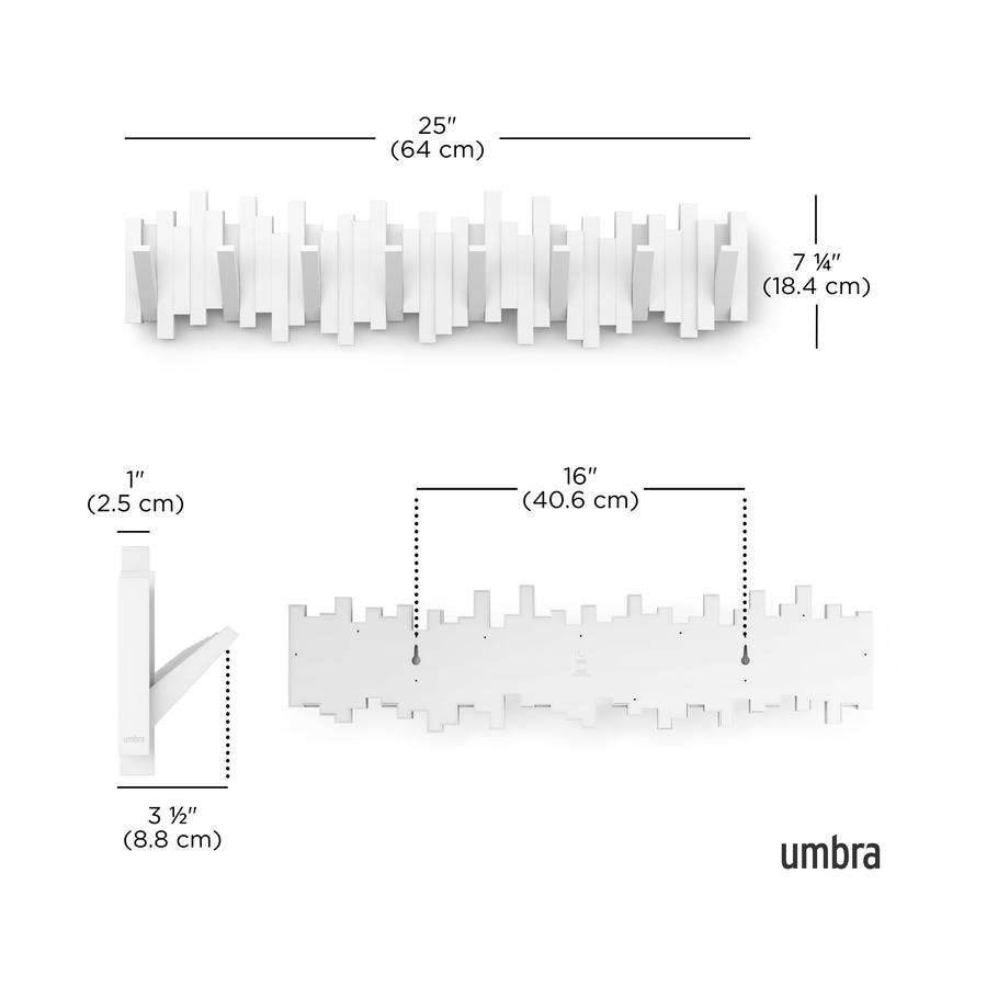 Umbra Sticks 8 Wall Hooks White White