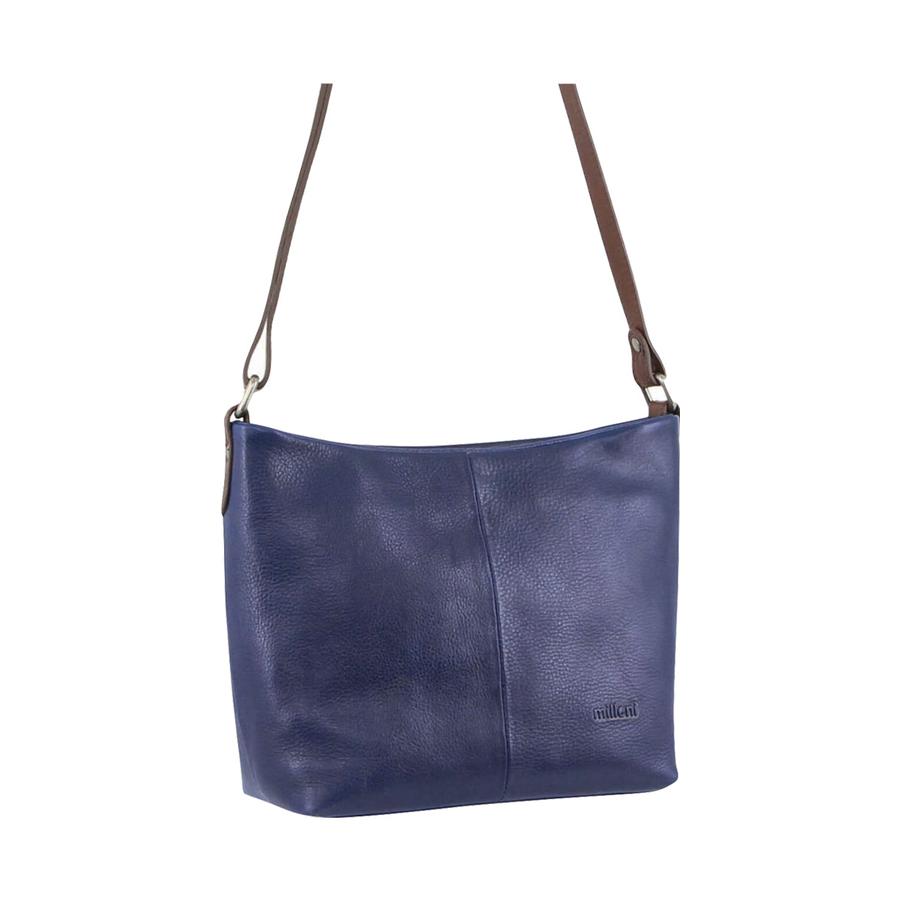 Milleni Evie Women's Leather Crossbody Bag Indigo/Chestnut Indigo/Chestnut
