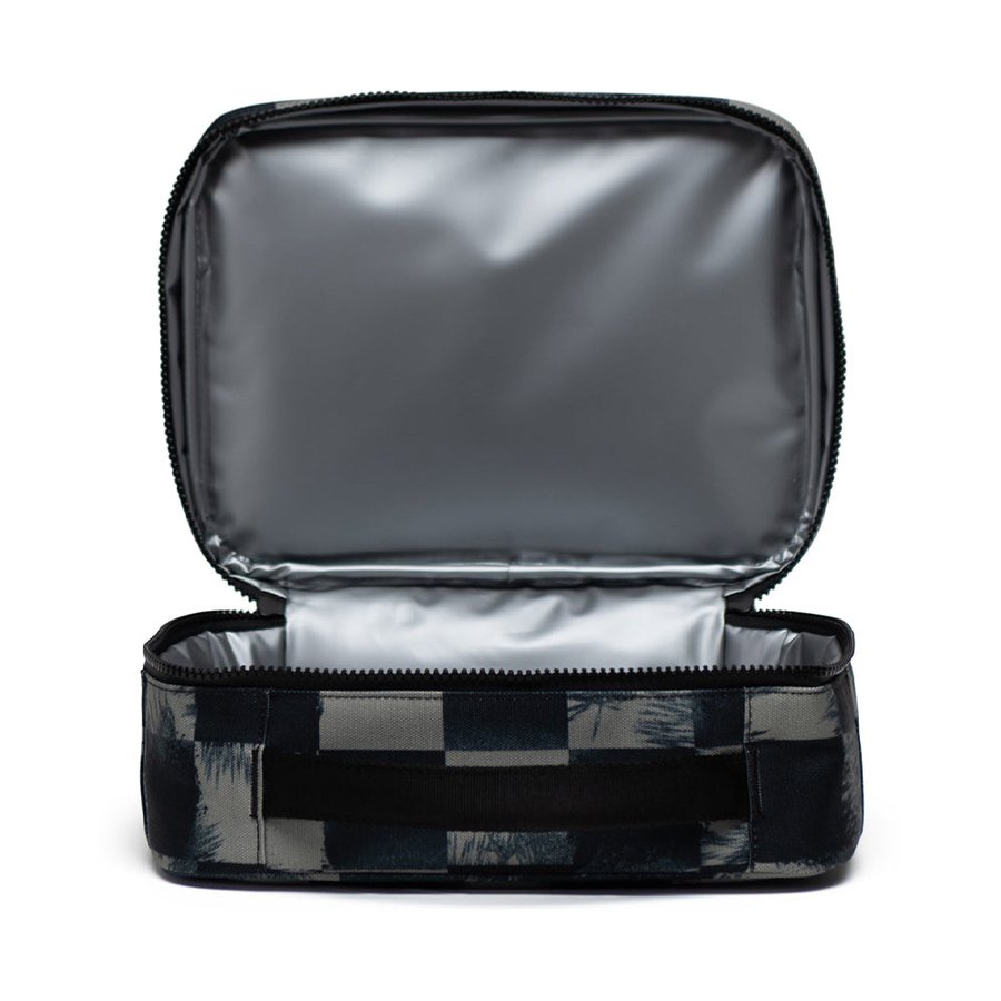 Herschel Pop Quiz Lunchbox Black Stencil Checker Black Stencil Checker
