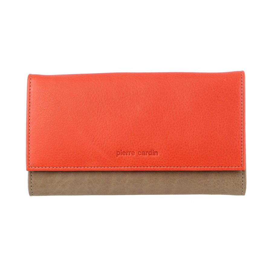 Pierre Cardin Harper Women's Italian Leather RFID Wallet Orange/Taupe Orange/Taupe