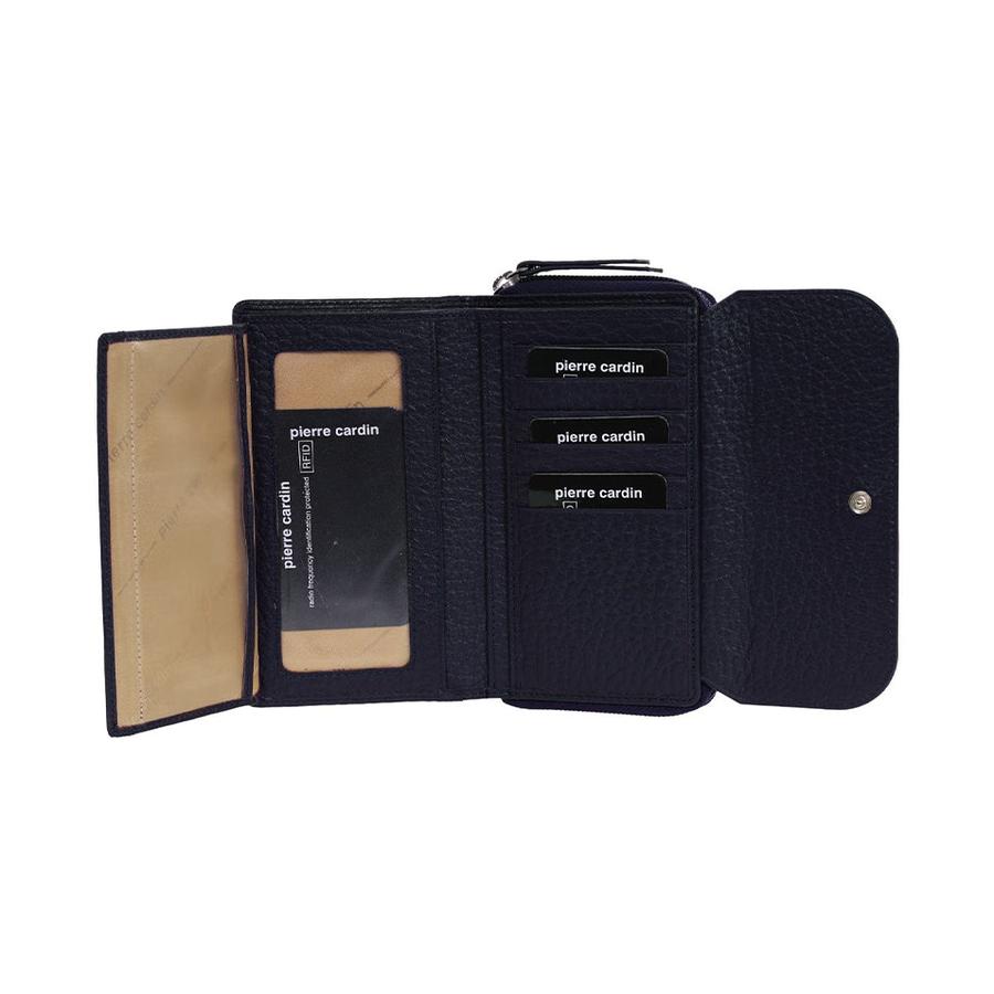 Pierre Cardin Jazz Ladies Tri-Fold Tab Wallet Navy/Taupe Navy/Taupe
