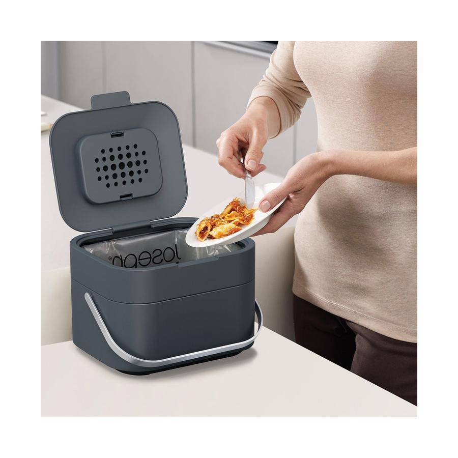 Joseph Joseph Stack 4L Food Waste Caddy Graphite Graphite