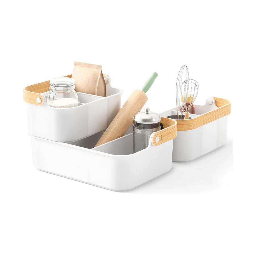 Umbra Bellwood Large Stackable Bin White/Natural White/Natural