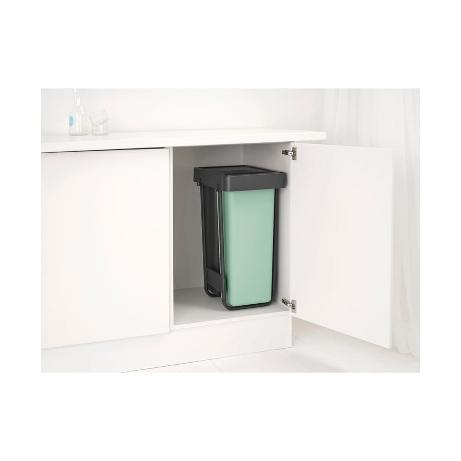 Brabantia Sort & Go Built-In Bin (2 x 30L) Dark Grey & Jade Green Dark Grey & Jade Green