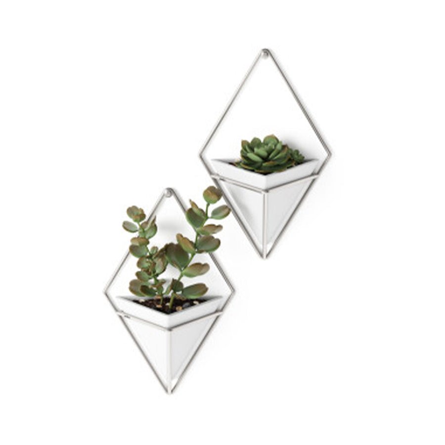 Umbra Trigg Small Wall Vessel White/Nickel White/Nickel