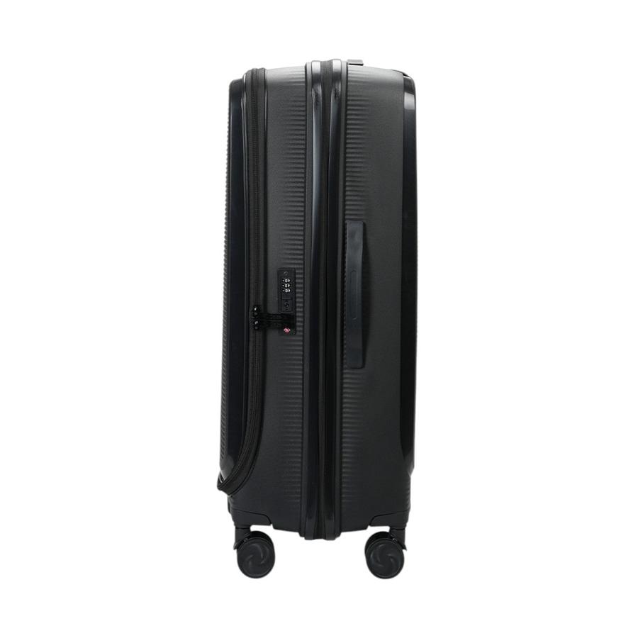 Caselite Venture 76cm Top Open Hardside Checked Suitcase Black Black