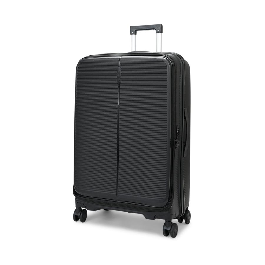 Caselite Venture 76cm Top Open Hardside Checked Suitcase Black Black