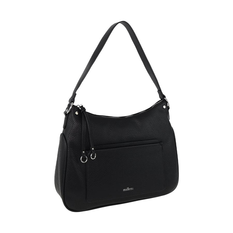 Milleni Elysia Ladies Vegan Leather Fashion Tote Bag Black Black