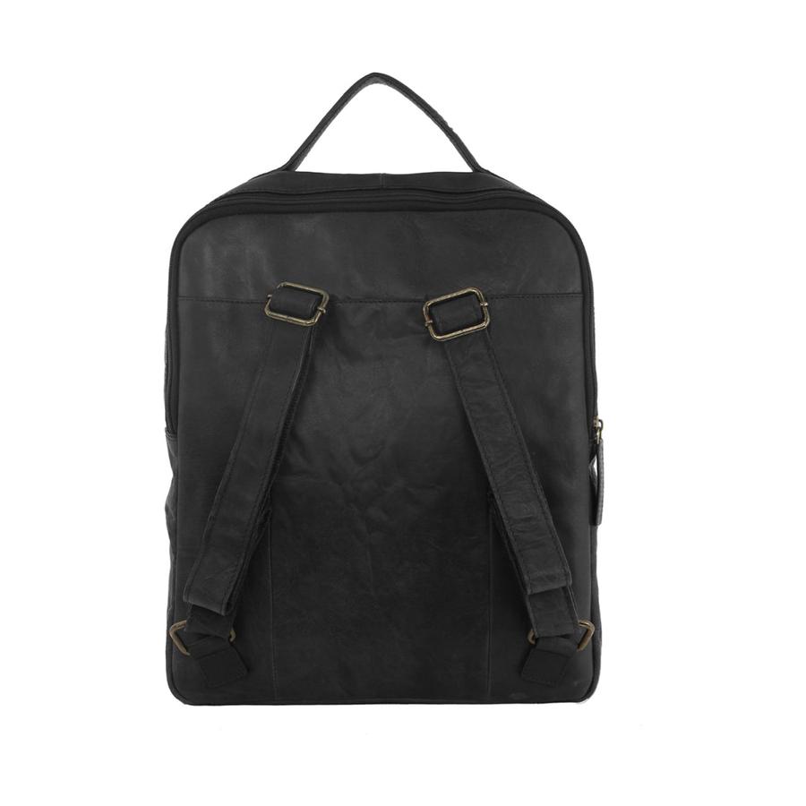 Pierre Cardin Quinn Rustic Leather 15" Laptop Backpack Black Black