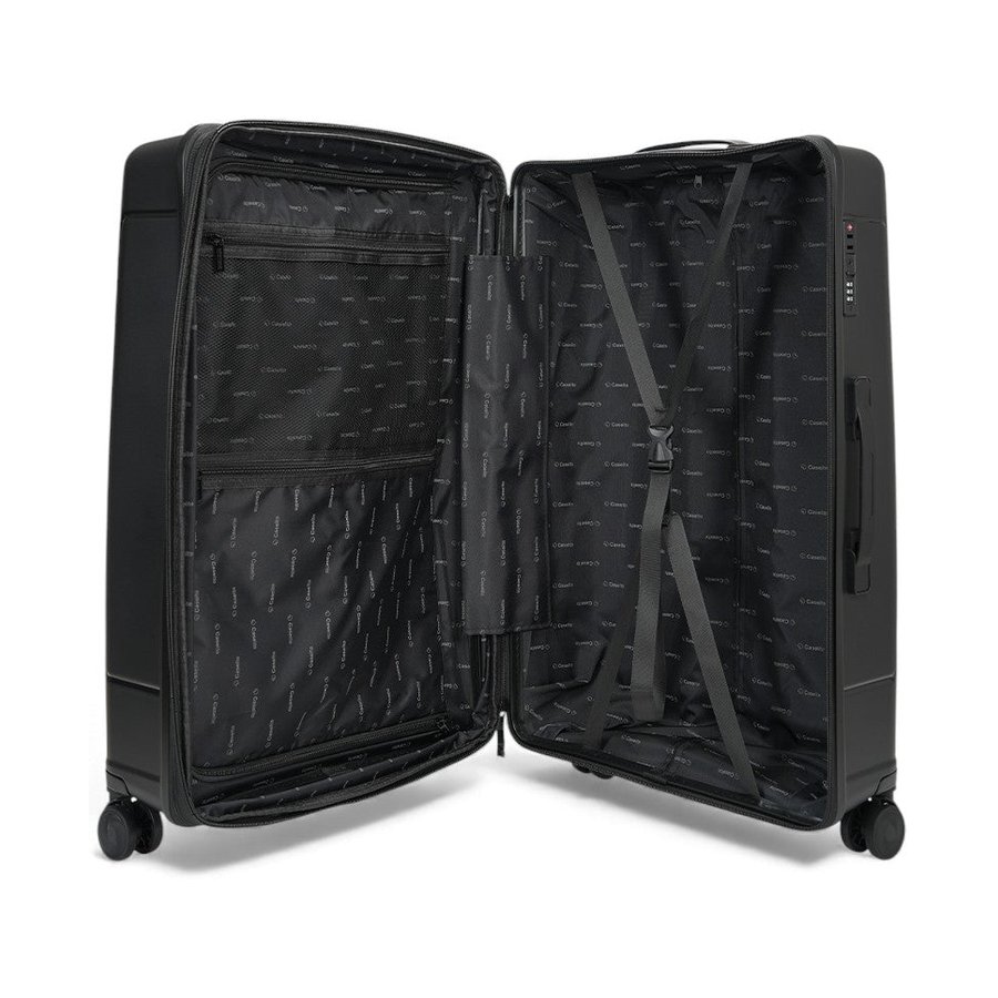 Caselite Quest 75cm Hardside Checked Suitcase Black Black