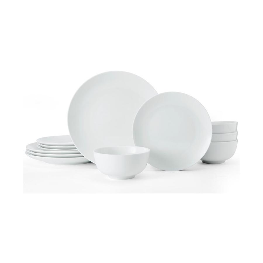 Mikasa Chalk 12-Piece Porcelain Dinner Set White White