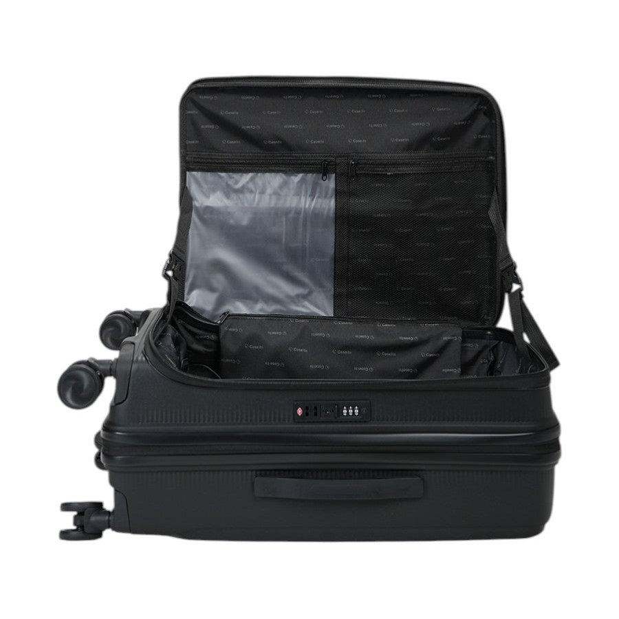 Caselite Venture 66cm Top Open Hardside Checked Suitcase Black Black