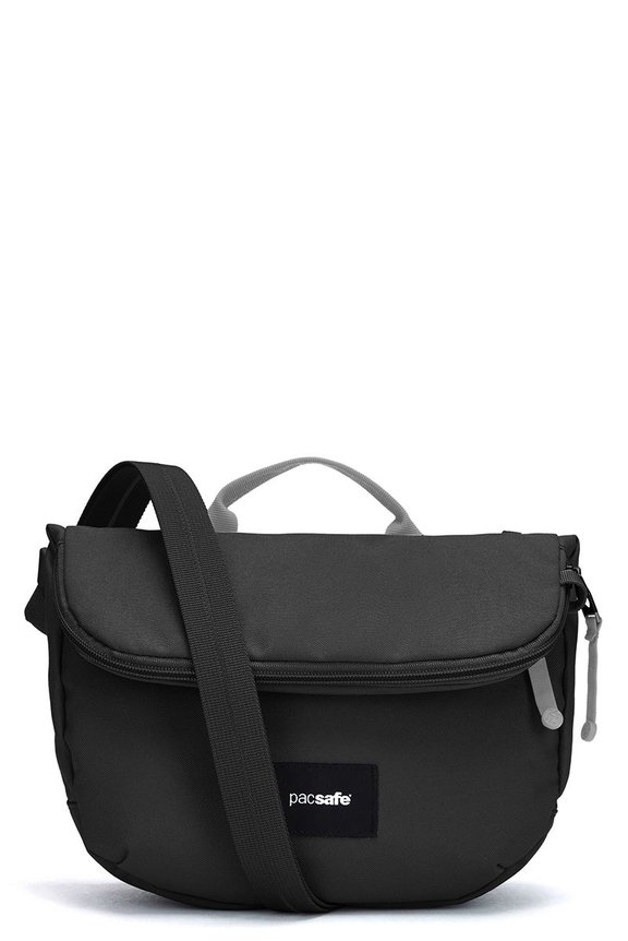 Pacsafe GO Anti-Theft Recycled Saddle Crossbody Bag Jet Black