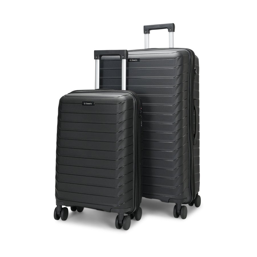 Caselite Expedition 56cm & 75cm Hardside Luggage Set Black Black
