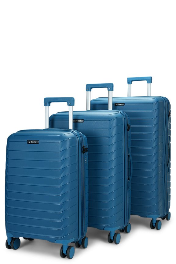 Caselite Expedition 56cm, 65cm & 75cm Hardside Luggage Set Lake Blue