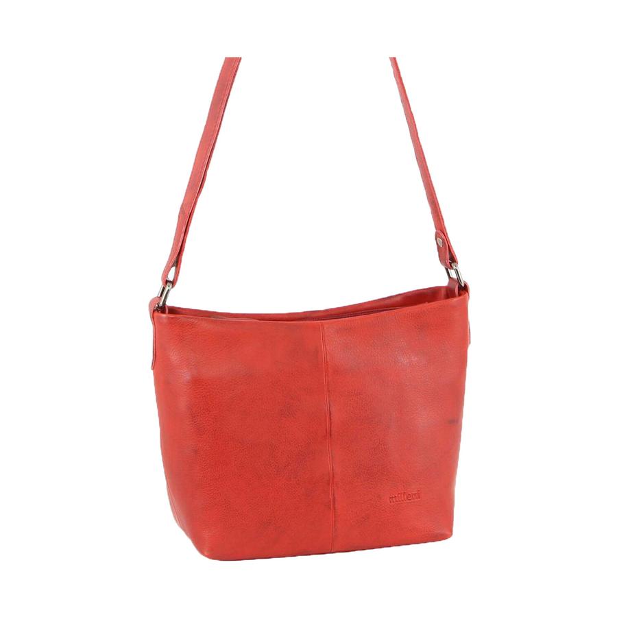 Milleni Evie Women's Leather Crossbody Bag Red Red