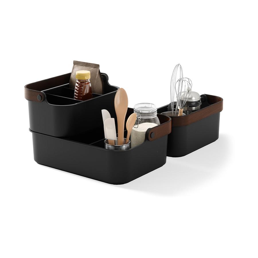 Umbra Bellwood Large Stackable Bin Black/Walnut Black/Walnut