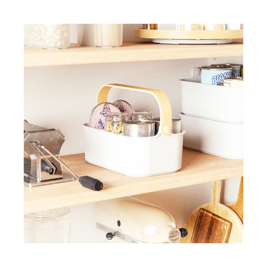 Umbra Bellwood Small Stackable Bin White/Natural White/Natural
