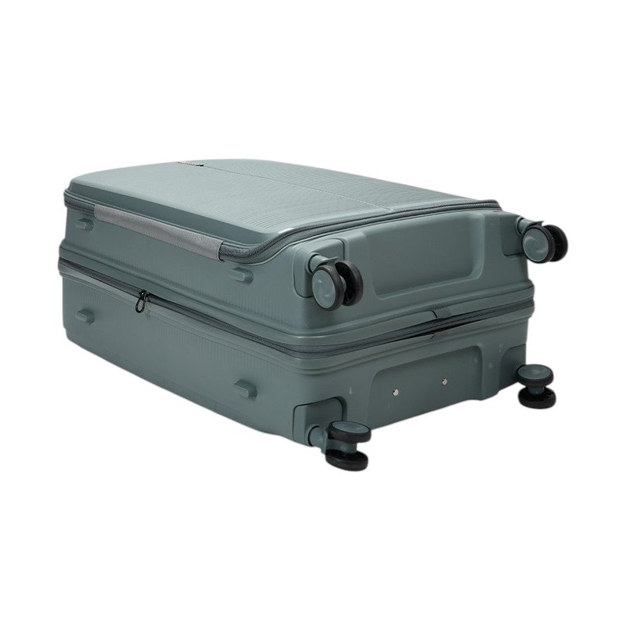 Caselite Venture 57cm, 66cm & 76cm Top Open Hardside Luggage Set Grey Green Grey Green