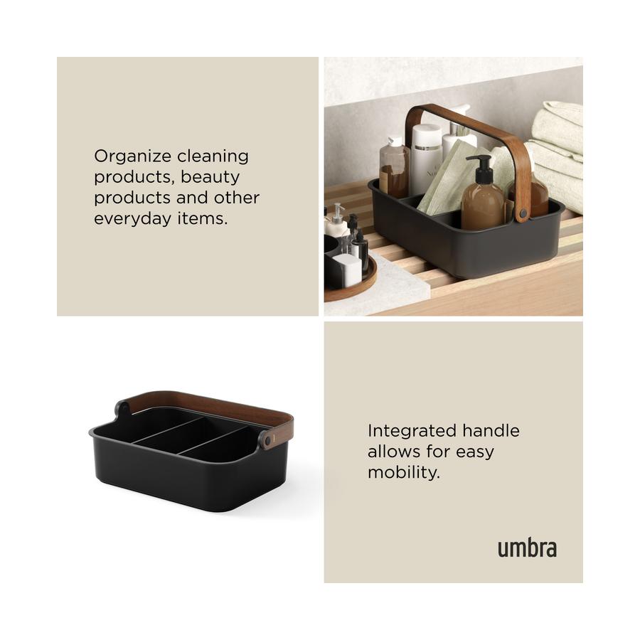 Umbra Bellwood Large Stackable Bin Black/Walnut Black/Walnut