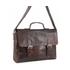 Pierre Cardin Robin Rustic Leather Computer Bag Dark Chocolate