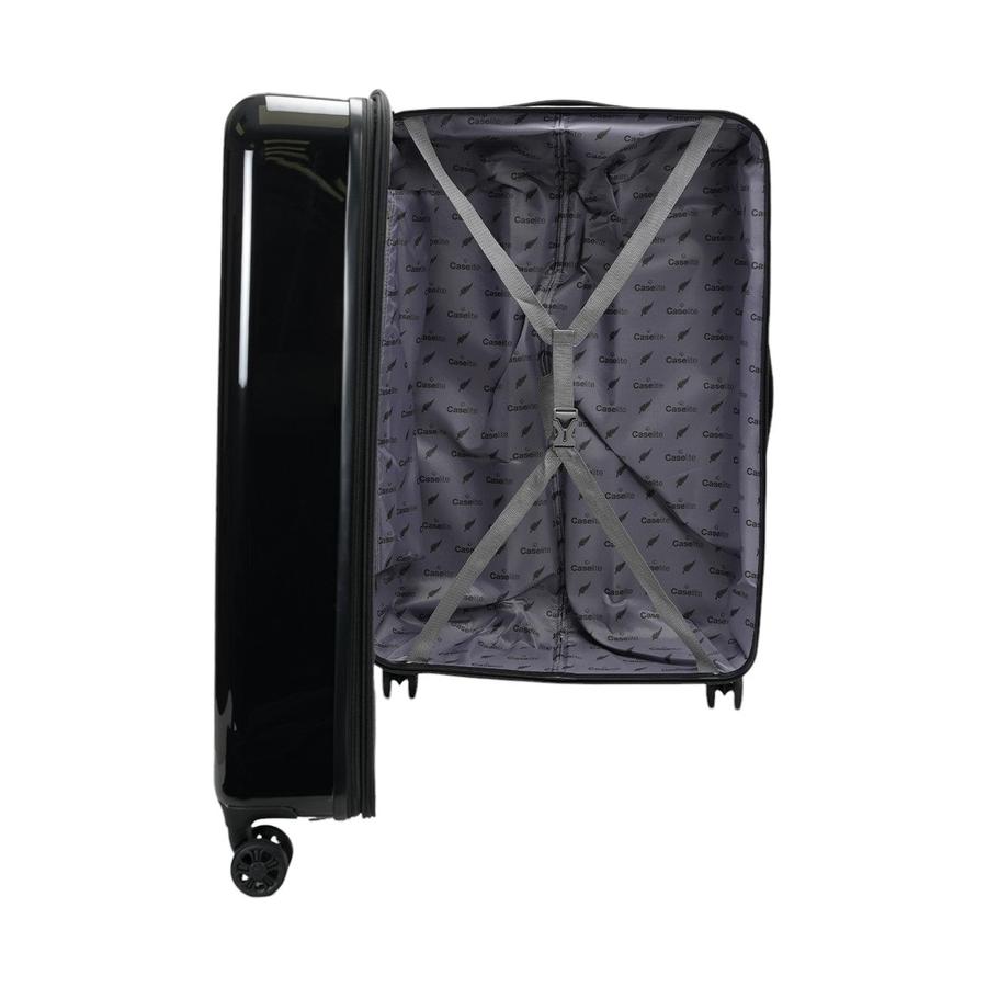 Caselite NZ Kiwi 77cm Hardside Checked Suitcase Black Black
