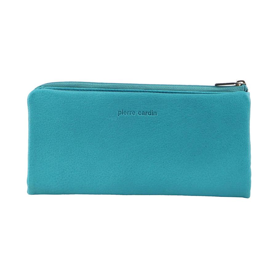 Pierre Cardin Tatum Women's Rustic Leather RFID Wallet Turquoise Turquoise