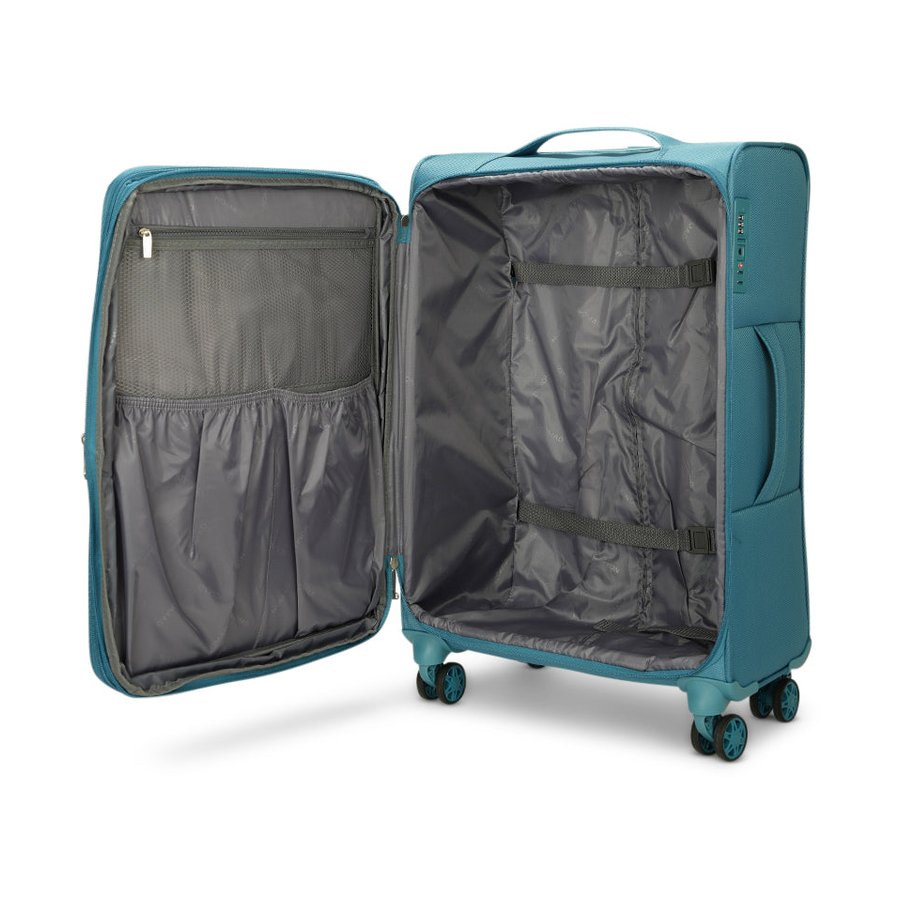 Caselite Ultra 69cm Softside Checked Suitcase & Laptop Bag Set Teal Teal