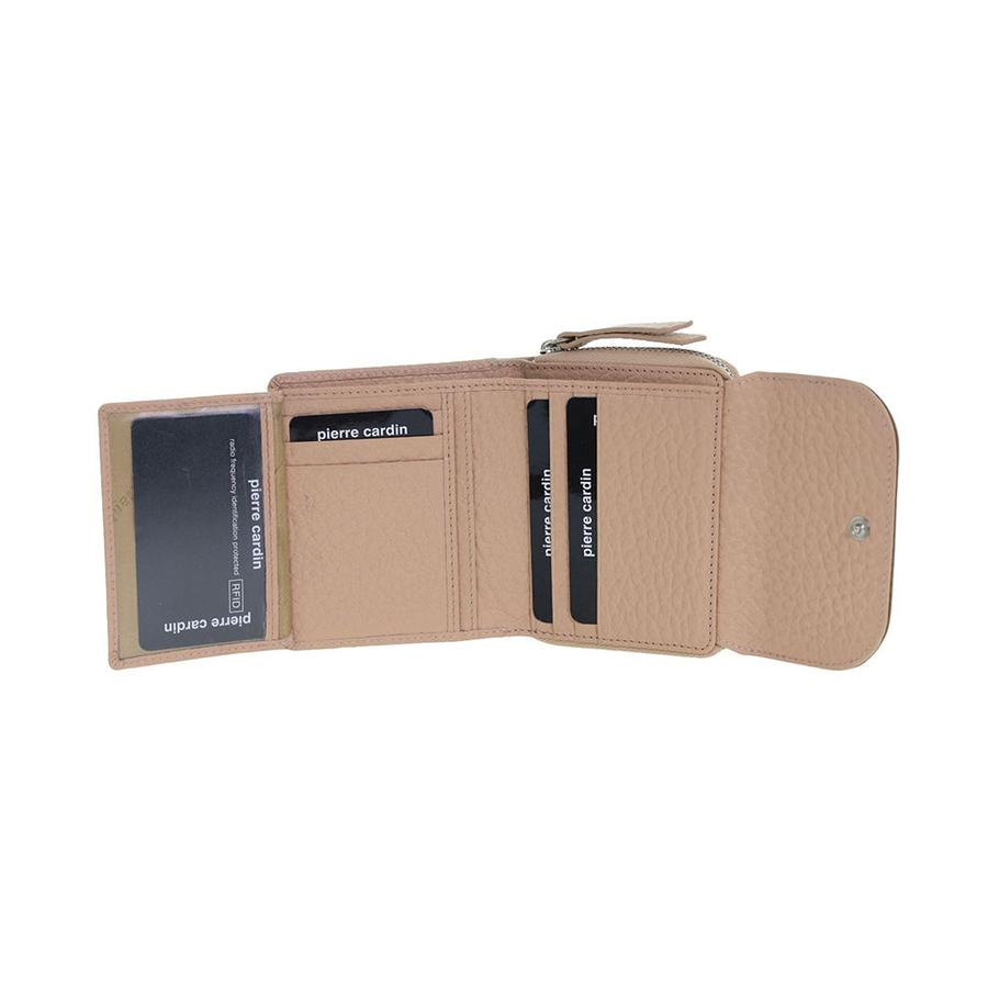 Pierre Cardin Toni Ladies Leather Tri-Fold Tab Wallet Blush/Taupe Blush/Taupe