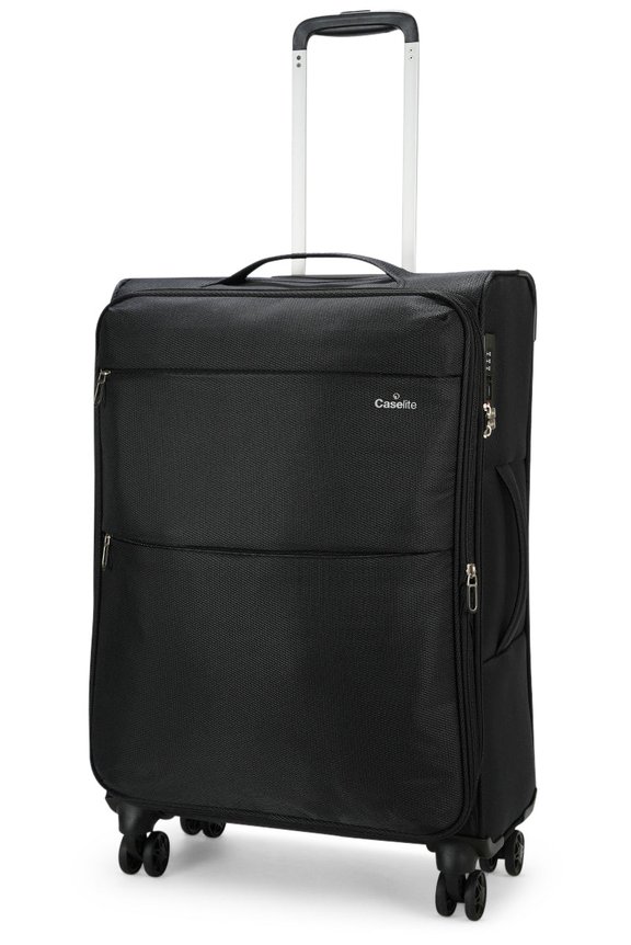 Caselite Ultra 69cm Softside Checked Suitcase Black